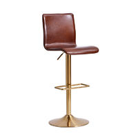 Brass swivel bar chair stool with foot rest 1580k g