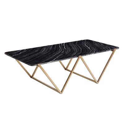 PVD brass stainless steel black marble coffee table S-8114K g
