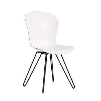 Black wire metal leg PP seat tulip dining chair