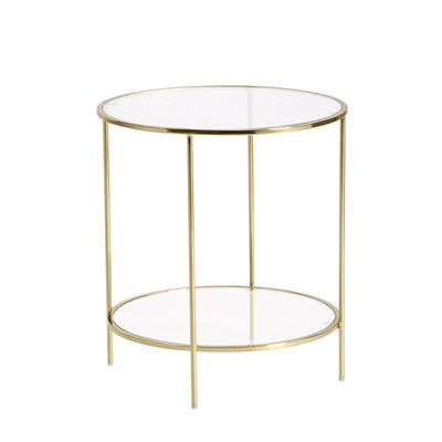 Round glass brass wire metal legs side table F-179B g